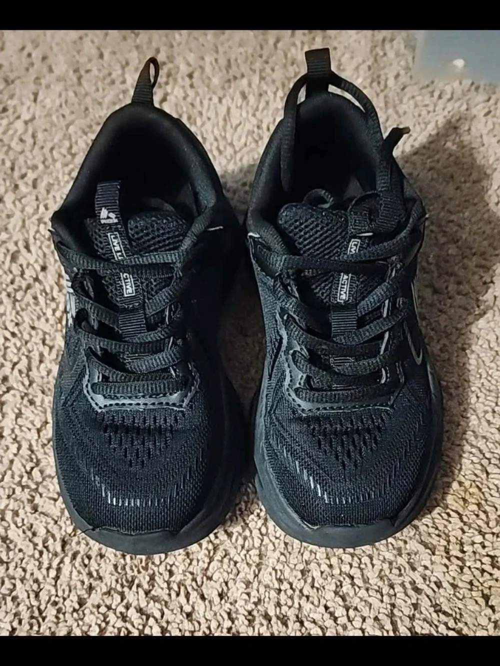 RBX Black Kids' Athletic Sneakers